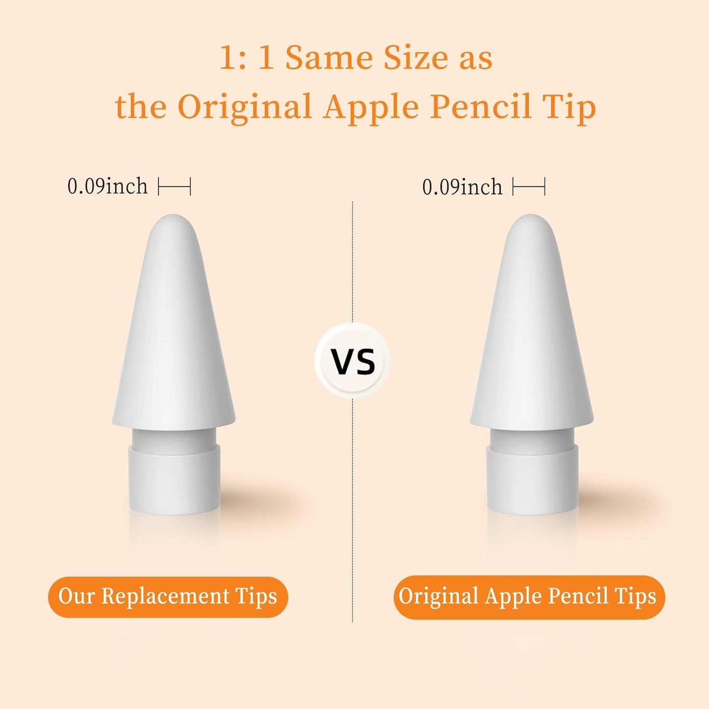 Abiarst 1st/2nd 2/1 (6-Pack)) Replacement Tips Compatible with Apple Pencil Gen, Pencil Nibs for iPad Pro Pencil Gen