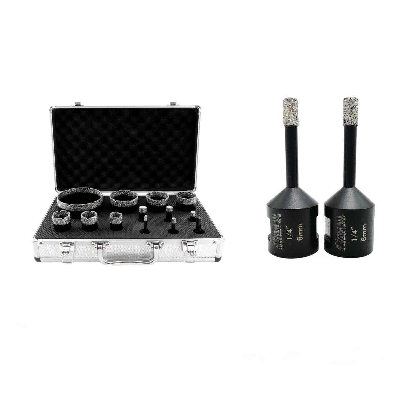 SHDIATOOL Diamond Drill Core Bits Set for Porcelain Hole Saw Cutter for Tile Marble Ceramic Granite Bricks Used for Angle Grinder
