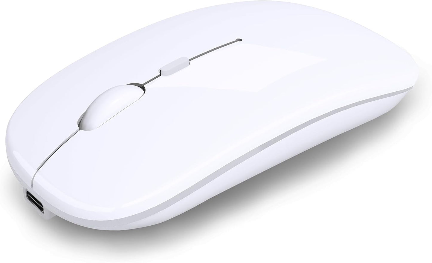 AIKOKOK 5.2 2.4G Wireless Bluetooth Mouse, Rechargeable, Dual Mode Bluetooth & USB, LED Lights, Slim, Silent, Portable