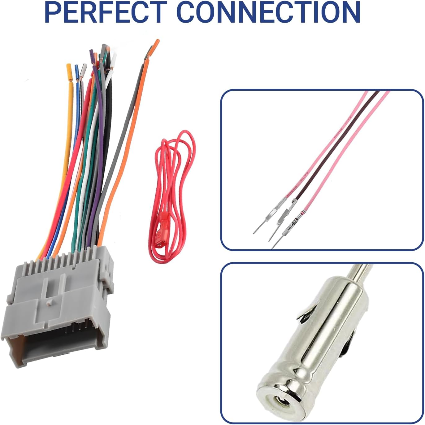 YYTQP Hummer Car Radio Wiring Harness Adapter, Stereo Wiring Harness Replacement, Audio Modification Pigtail Connector