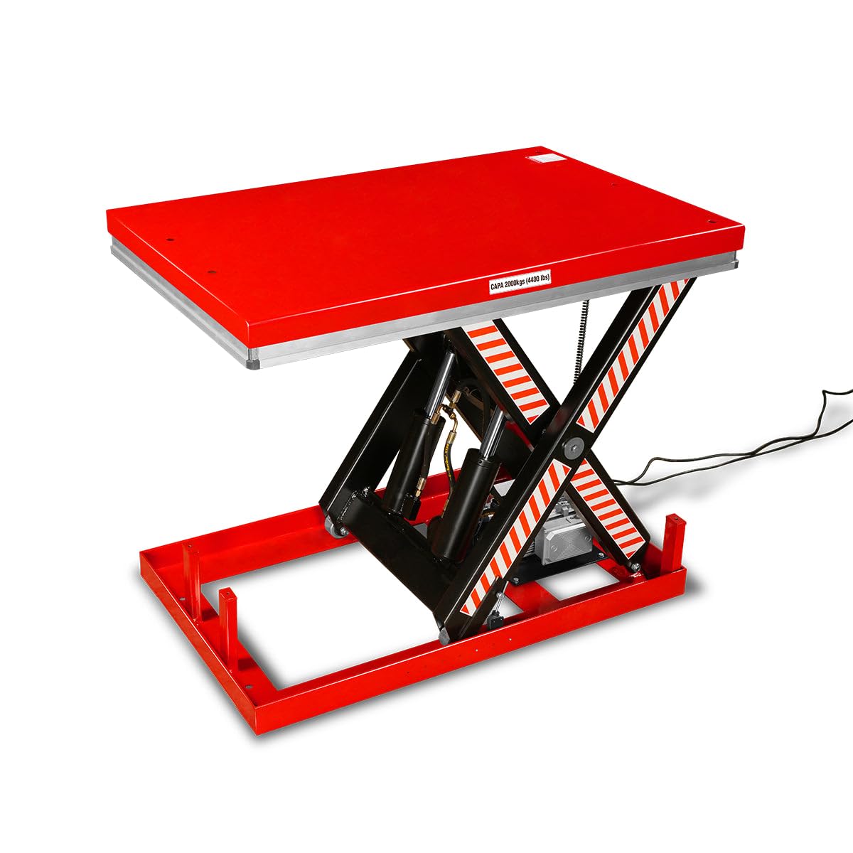 Mechmaxx 4400lbs Capacity Stationary Powered Hydraulic Lift Table, 51.2” x 33.5” Platform, 41.3” Lift Height, UL Certified Moto,Model ELT44