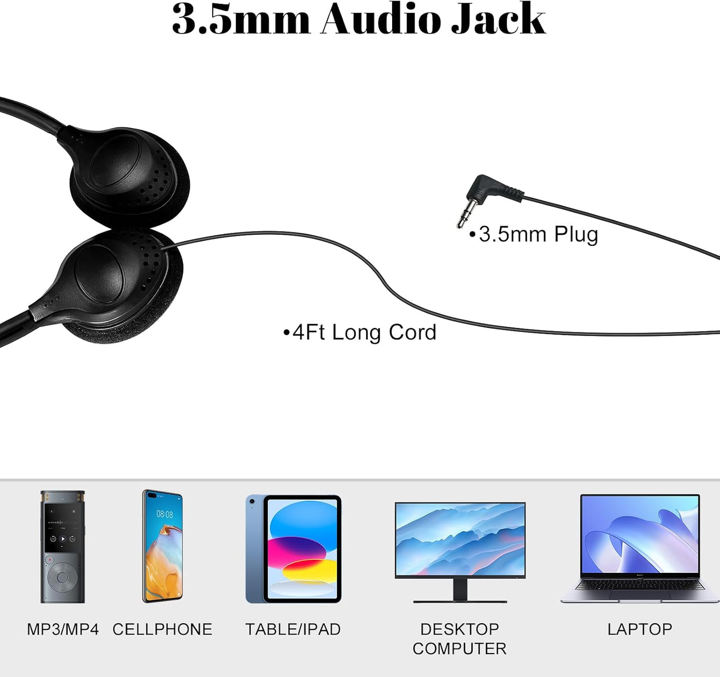 20 Pack Set 3.5 mm Adults(006 Class Headphones for Kids Students School Classroom Bulk Earphones Adjustable with Jack