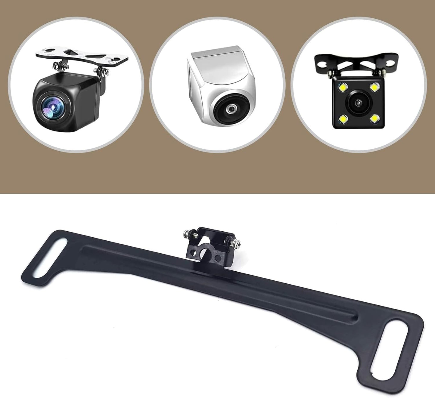 dawfall 1 PC Car Reversing Camera License Plate Frame Bracket, Waterproof Driving Recorder Rear View Camera License