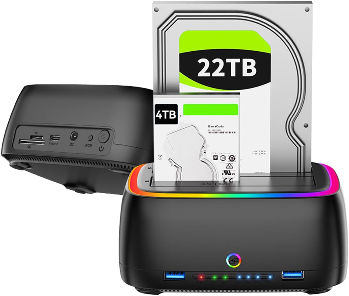 Cloudeck 3.0 2.5/3.5 Inch 20+TB Dual Bay Hard Drive Duplicator/Cloner USB to SATA I/II/III Docking Station, External