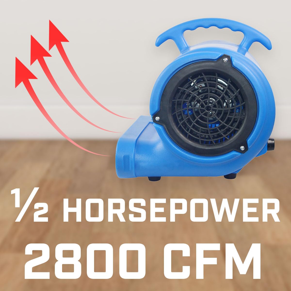 BLOTEK 1/2hp 2800CFM Speed Air Mover Carpet Dryer Floor Fan Cooling Fan - Industrial Heavy Duty Abanico de Piso Blower Fan with High Power for Commercial and Industrial Use