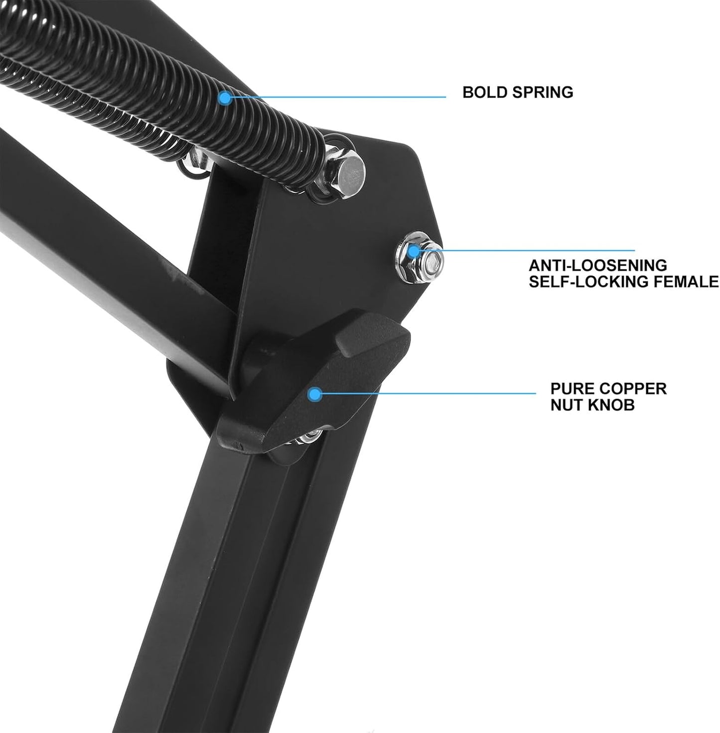Lurrose 1/4 Metal Webcam Holder and Desktop Scissor Arm Stand with Screw Clamp, Adjustable Suspension Boom for USB