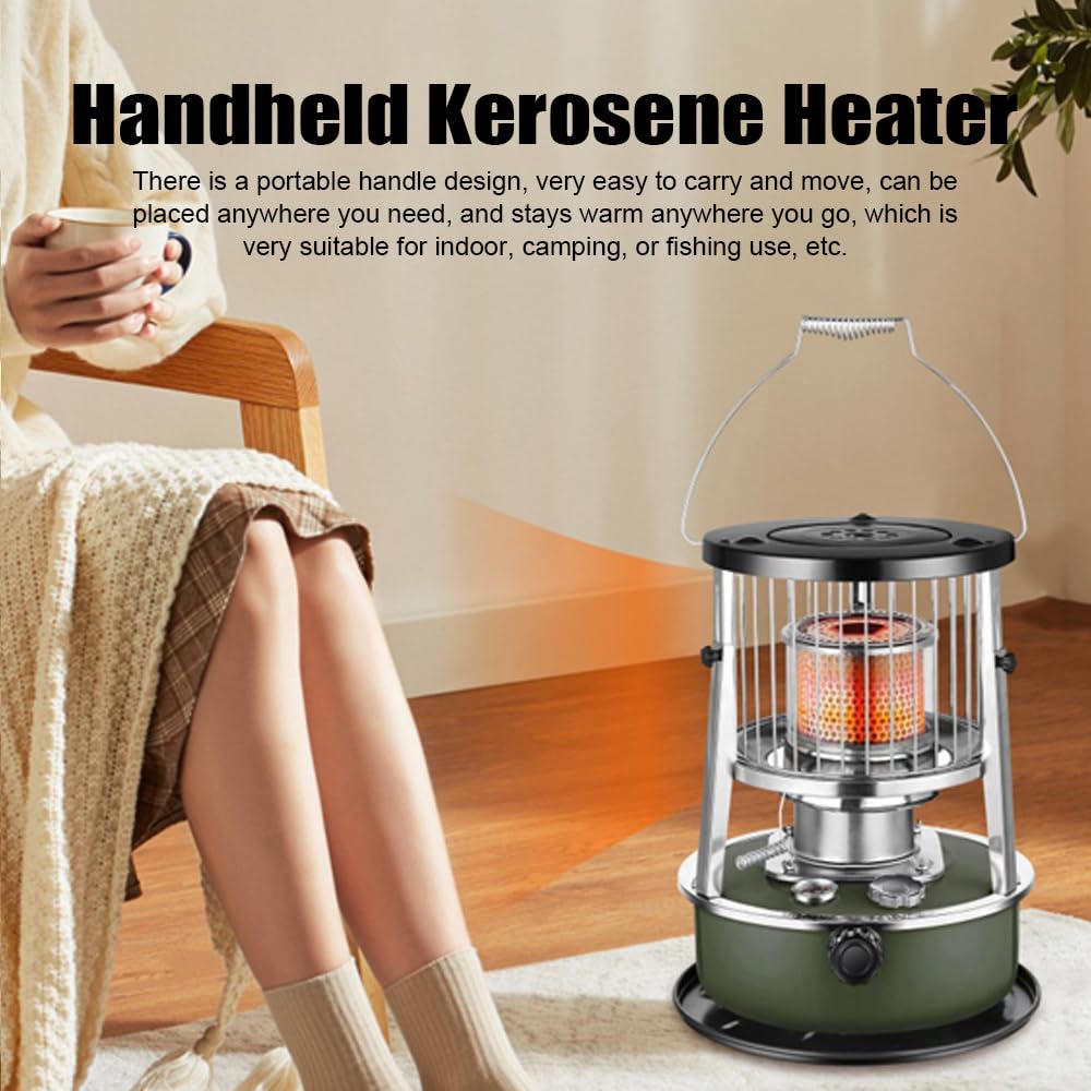 Portable Kerosene Heater, 4.5L Non Electric Radiant Oil Stove Space Heater with 360 Degree Heating and Adjustable Hood, for Indoor Camping Emergency