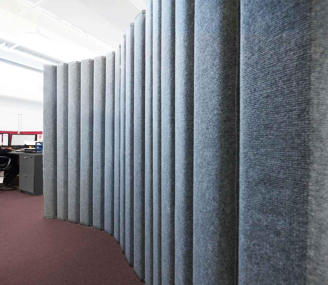 Versare VersiPanel Acoustical Partition Wall - Sound Panel Classroom Office Room Divider, Flexible Arrangement, Easy Roll-up Storage (Black, 8' Wide x 6'6" Tall)
