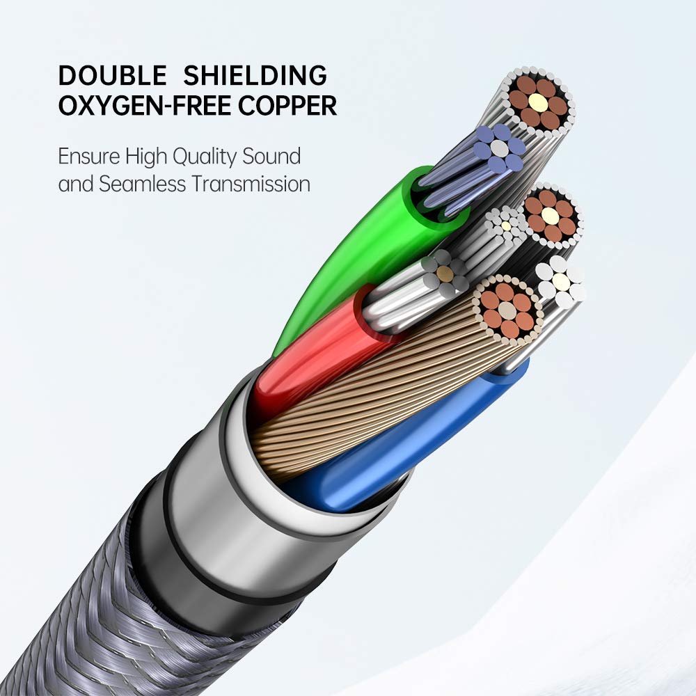 Cord-3.5mm 3 Pack 3.5mm Stereos,Mp32ft+4ft+10ft,Grey Aux Male to Male Auxiliary Audio Cable [Shielded,Hi-Fi] Audiophile
