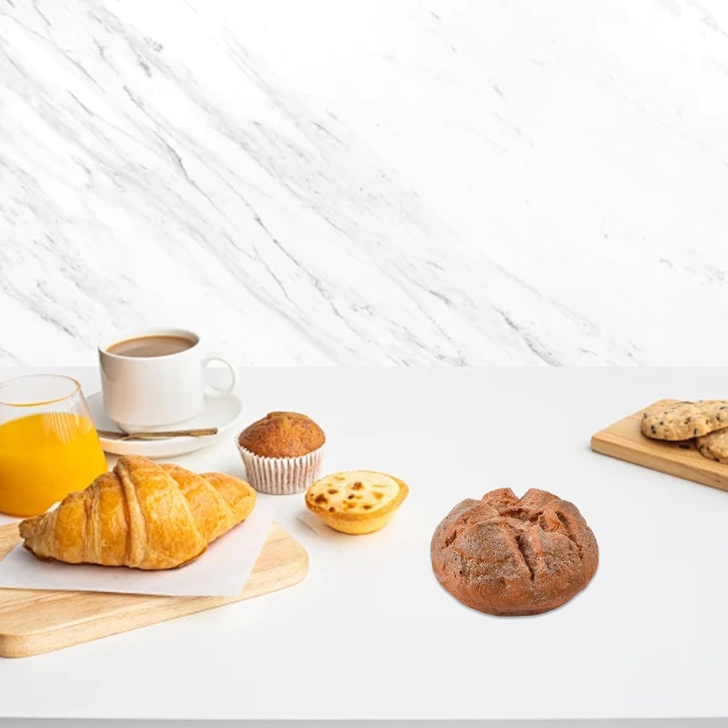Hbbgdiy 2PCS 6x3.2 Inch, Realistic PU Bread Artificial Bakery Display & Photography Props for Shop Window, Kitchen Dcor