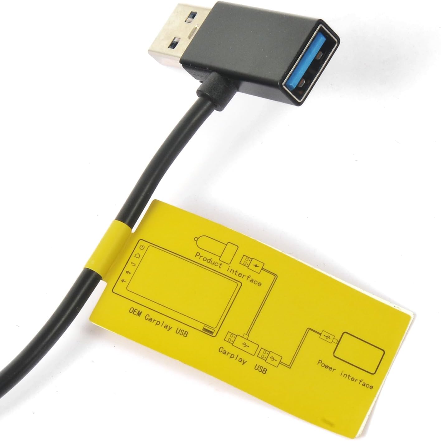 Flgocexs USB Splitter USB Power Data Adapter Y-Cable Black for Android Auto Wireless Carplay Adapter Cable carplay