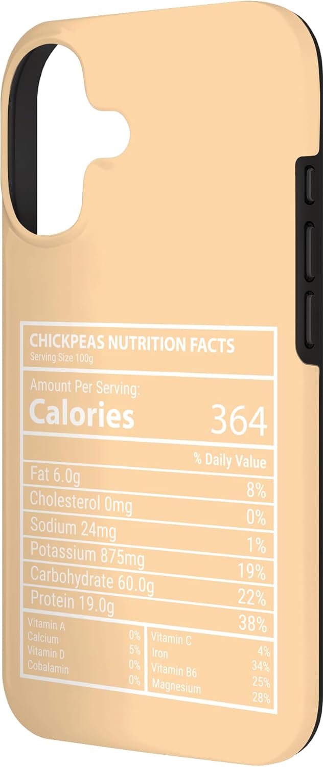 Chickpeas Nutrition Data Graphic Collective 17 Chickpeas Nutrition Facts Macro Label Design Case for iPhone