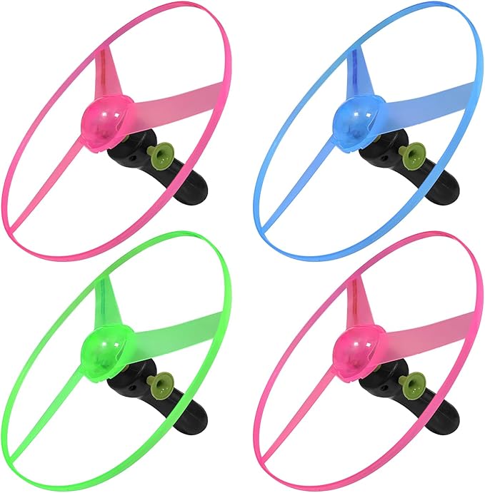 M.best 4 Sets LED Flying Set, Fun Flying Saucers Toys for Kids with Flashing Lights, Flying Toy Outdoor Toys Glow in The Dark Party Supplies Party Favors for Kids 4-8 8-12