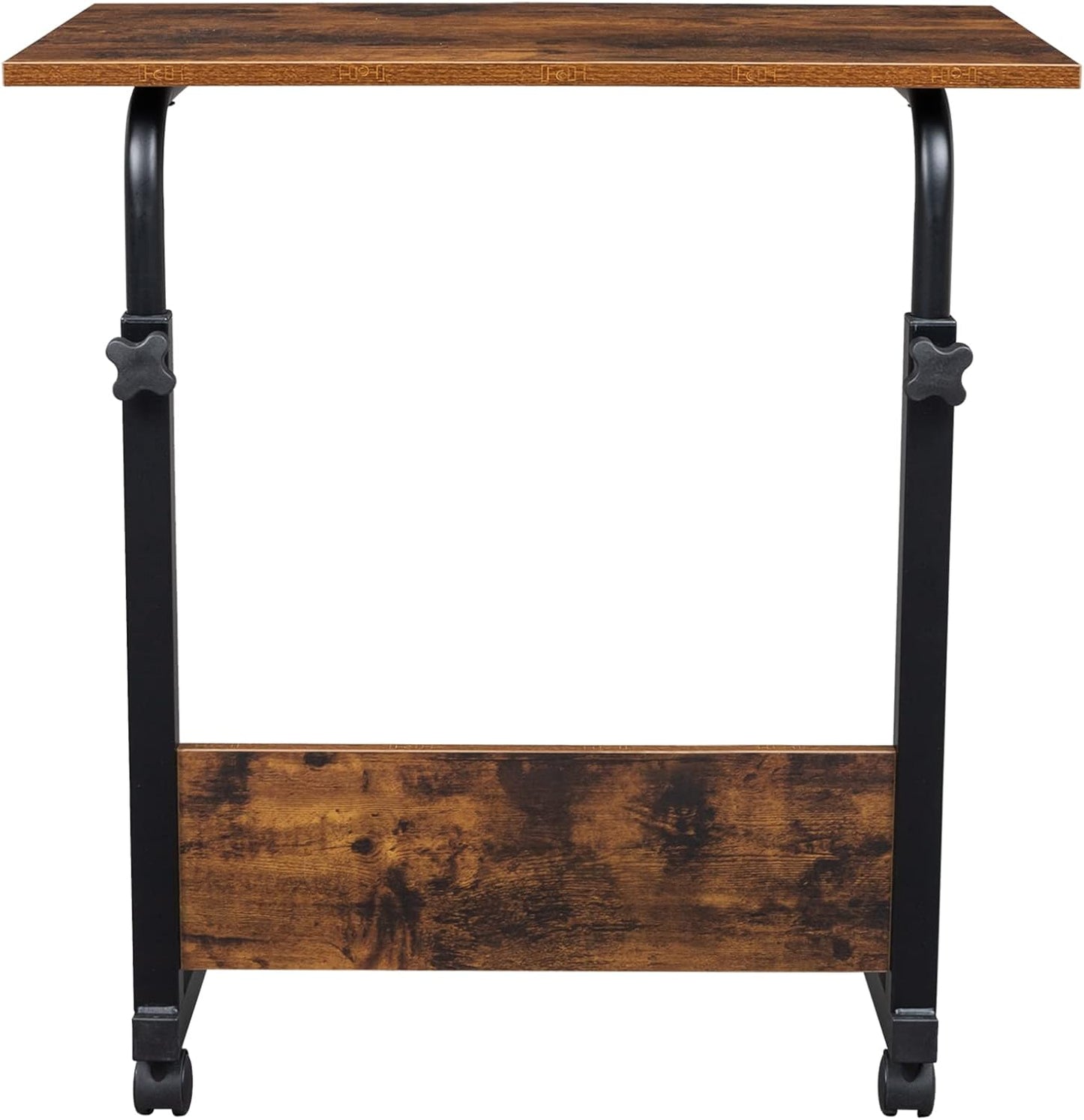 23.62 15.74 27.16-37.79 Mobile Side Table, Mobile Laptop Desk Cart, Adjustable Over Bed Table with Wheels for Sofa