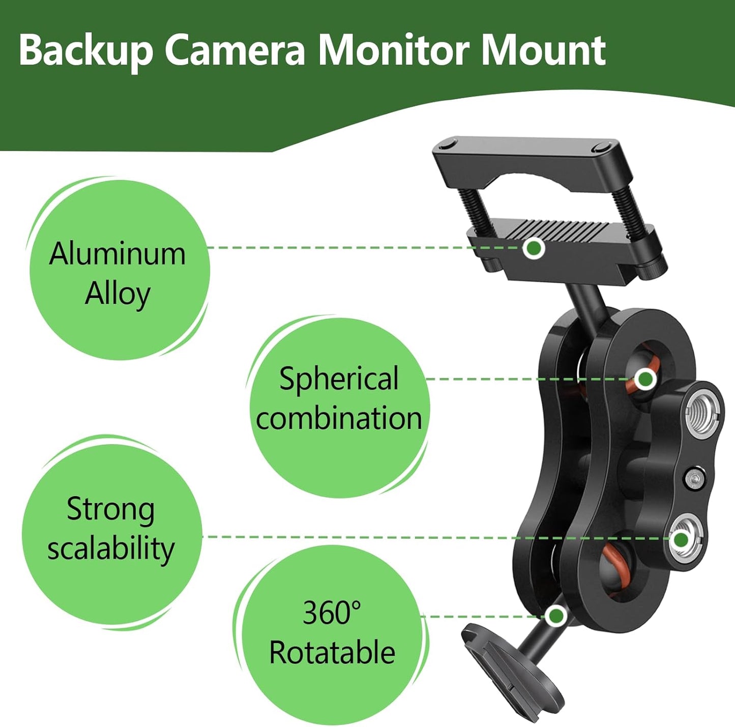 RNVEASS R2-4K, R2-4K R2-4K Dash Cam Mount, Aluminum Rearview Mirror Bracket Installation Kit, for Rove PRO and Dual Car
