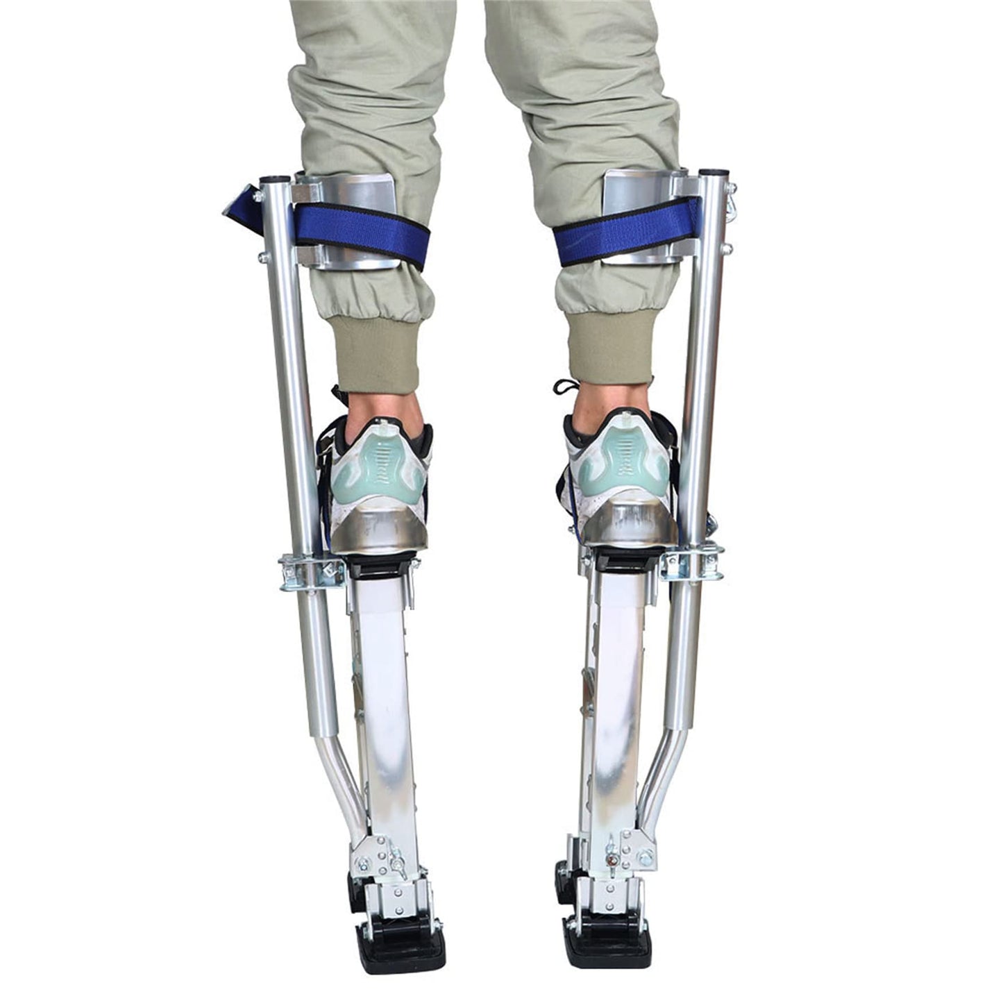 WFLNHB Drywall Stilts Grade Adjustable Auminum Tool Stilt 15-23 inch for Painting or Cleaning - Silver
