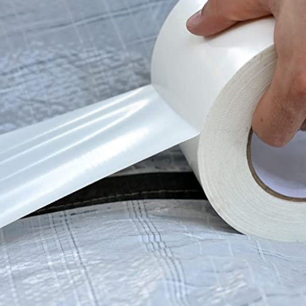 Crawlspace-DIY Vapor Barrier Tape, 12 Mil Easy-to-Use Polyethylene Moisture Vapor Barrier Seam Tape for Crawl Space, Repairs, Underlayment, Waterproof, 4" x 180'