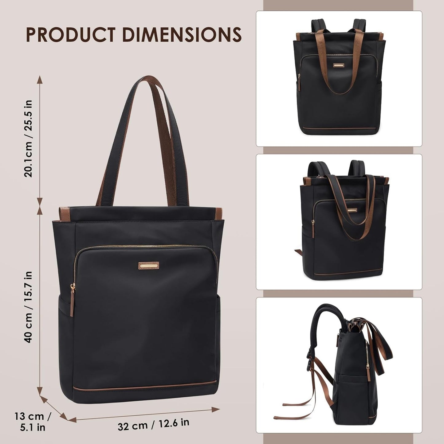 Backpack Daypack GOLF SUPAGS Convertible Laptop for Women Casual Notebook Tote Bag for Work College Travel Leisure