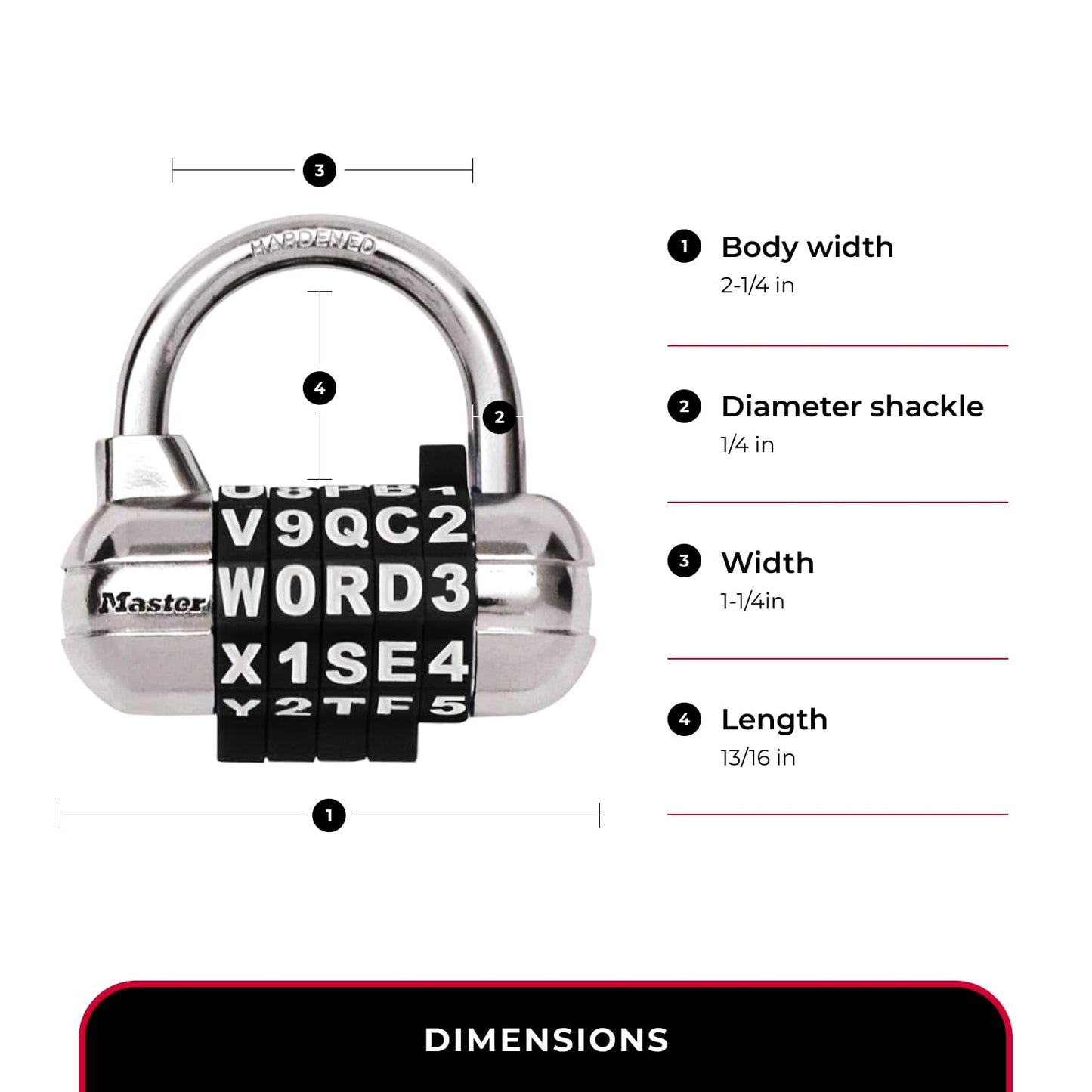 Master Lock Set Your Own Combination Padlock, Gym Locker Locks with Code for Securing Indoor Valuables, Color May Vary, ‎1523D
