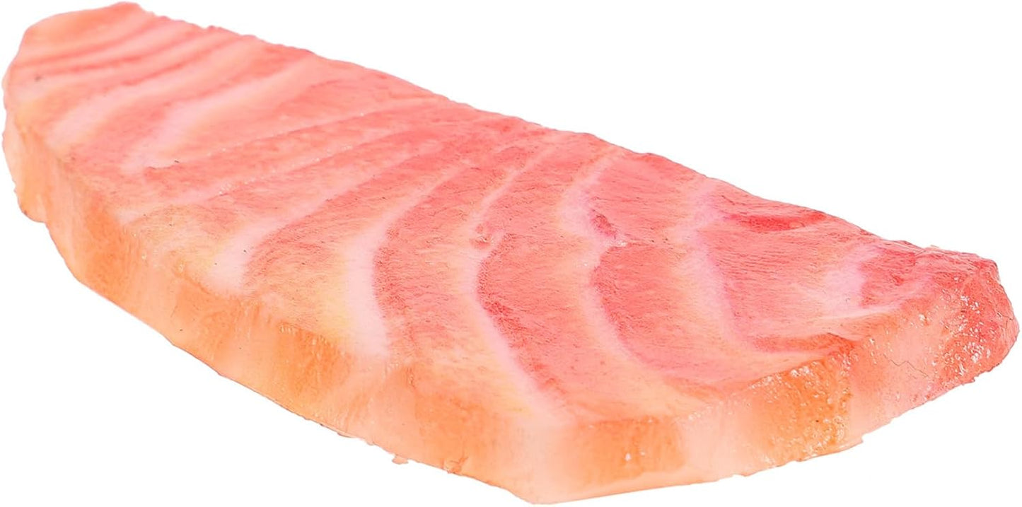 2pcs TOYANDONA Lifelike Salmon Slice Prop Model Realistic Artificial Salmon for Food Display Photography Early