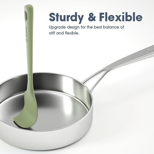 ChefAide Silicone Spatula Set - 3 Pieces, Ergonomic Grip, Heat Resistant for Nonstick Cookware
