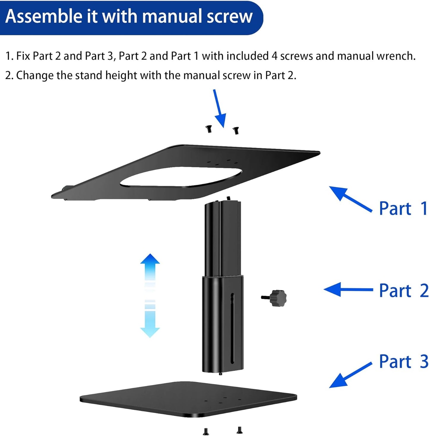 BESIGN LSX6N 10-15.6" Laptop Stand, Ergonomic Adjustable Notebook Riser, Computer Holder, Laptop Mount Compatible