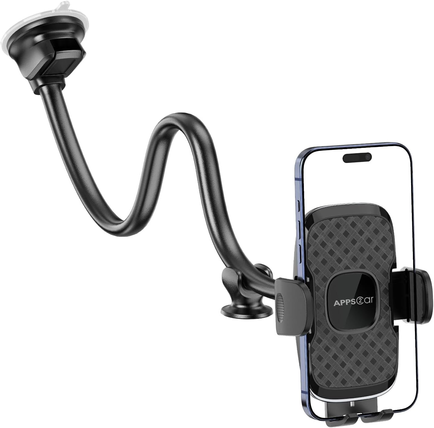 APPS2Car 14'' Gooseneck Car Phone Holder,Heavy Duty Phone Holder for Truck, [Flexibile Long Arm] [Anti Shake