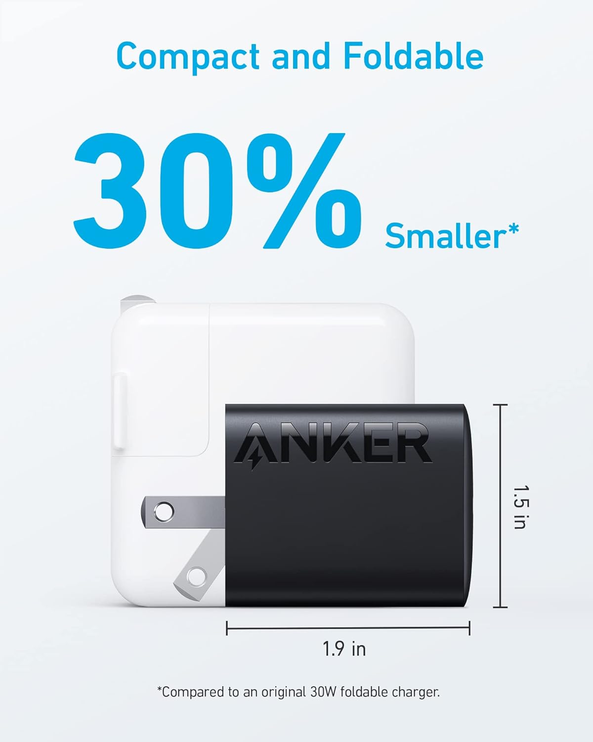 Anker 312 30W 2-Pack 30W 14/13/12 S23, Pixelbook, USB-C Charger, Charger Compact Foldable Design, Fast Charger iPhone