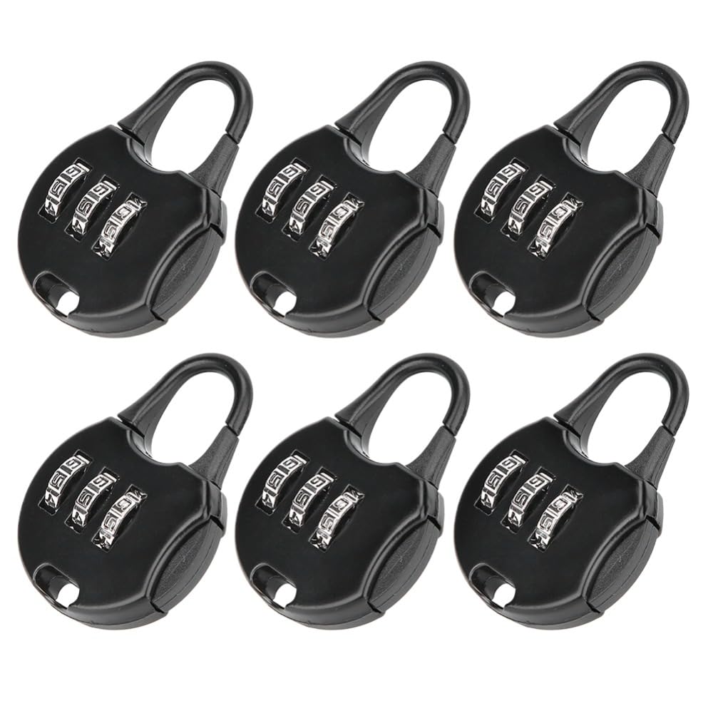 Chiffonade 6pcs 3 Digit Password Padlocks Water Proof Design Anti Theft Metal Locks for Backpacks Luggage Travel Security