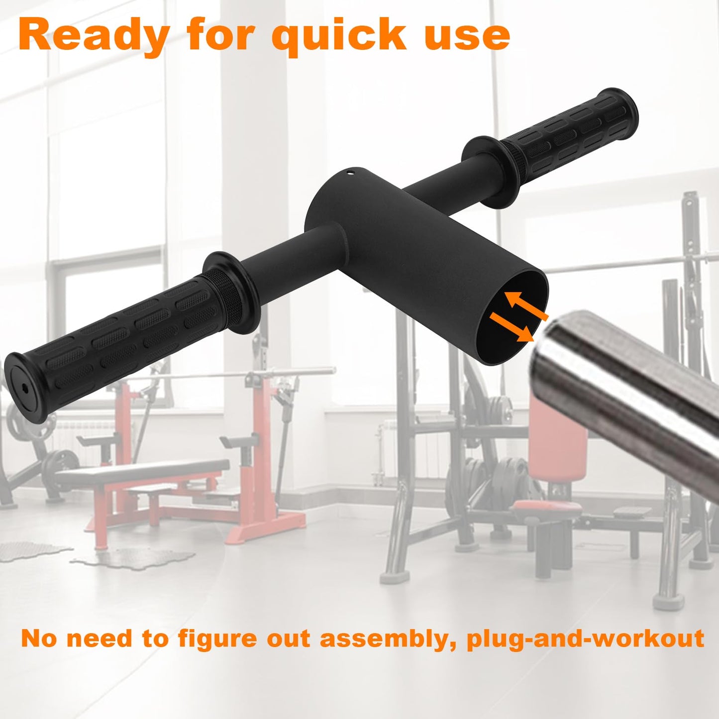 KSWLOR T Bar Row Handle Landmine Attachment,T Bar Row Handle Fit for 2-Inch Olympic Barbell,Landmine Attachments for Deadlift, Squat Workout, Increased Versatility
