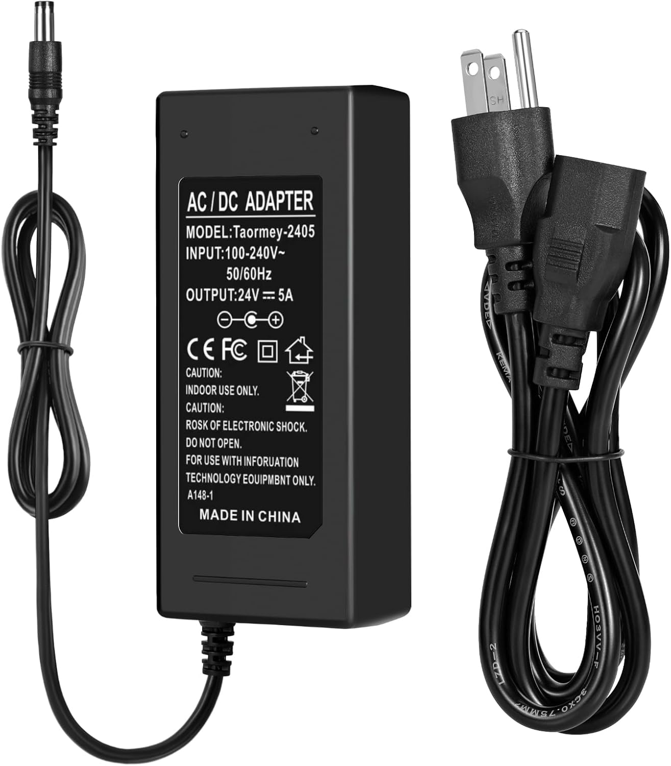 Taormey 24V 5A,AC 100-240V 24 5A Transformer,24V 120W 5.5 2.1mm Power Supply to DC Volt Power Converter Max AC/DC