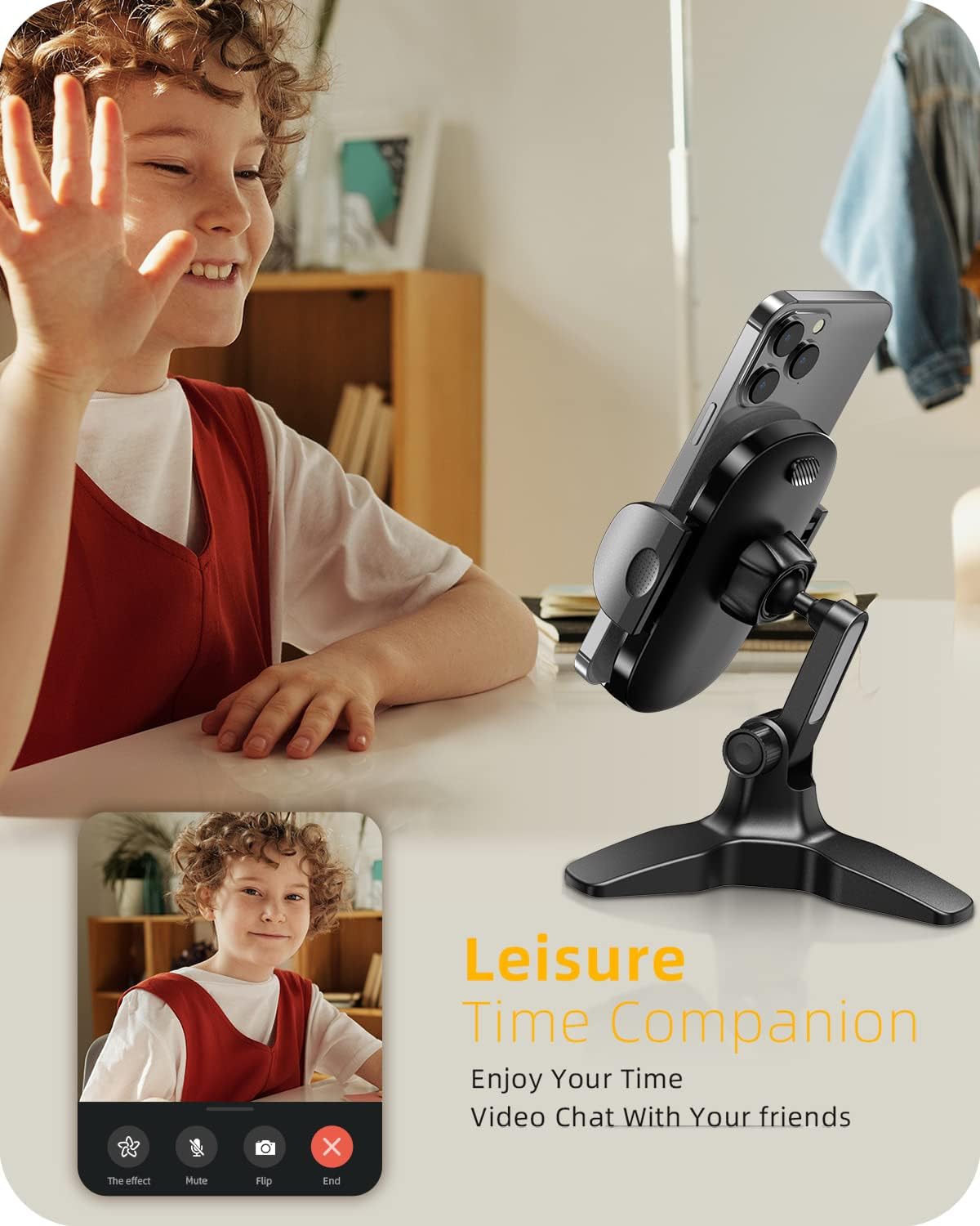 APPS2Car 4.7-6.8" Heavy Duty Phone Stand - Adjustable Desktop Holder for Video Calls, Compatible with Smartphones