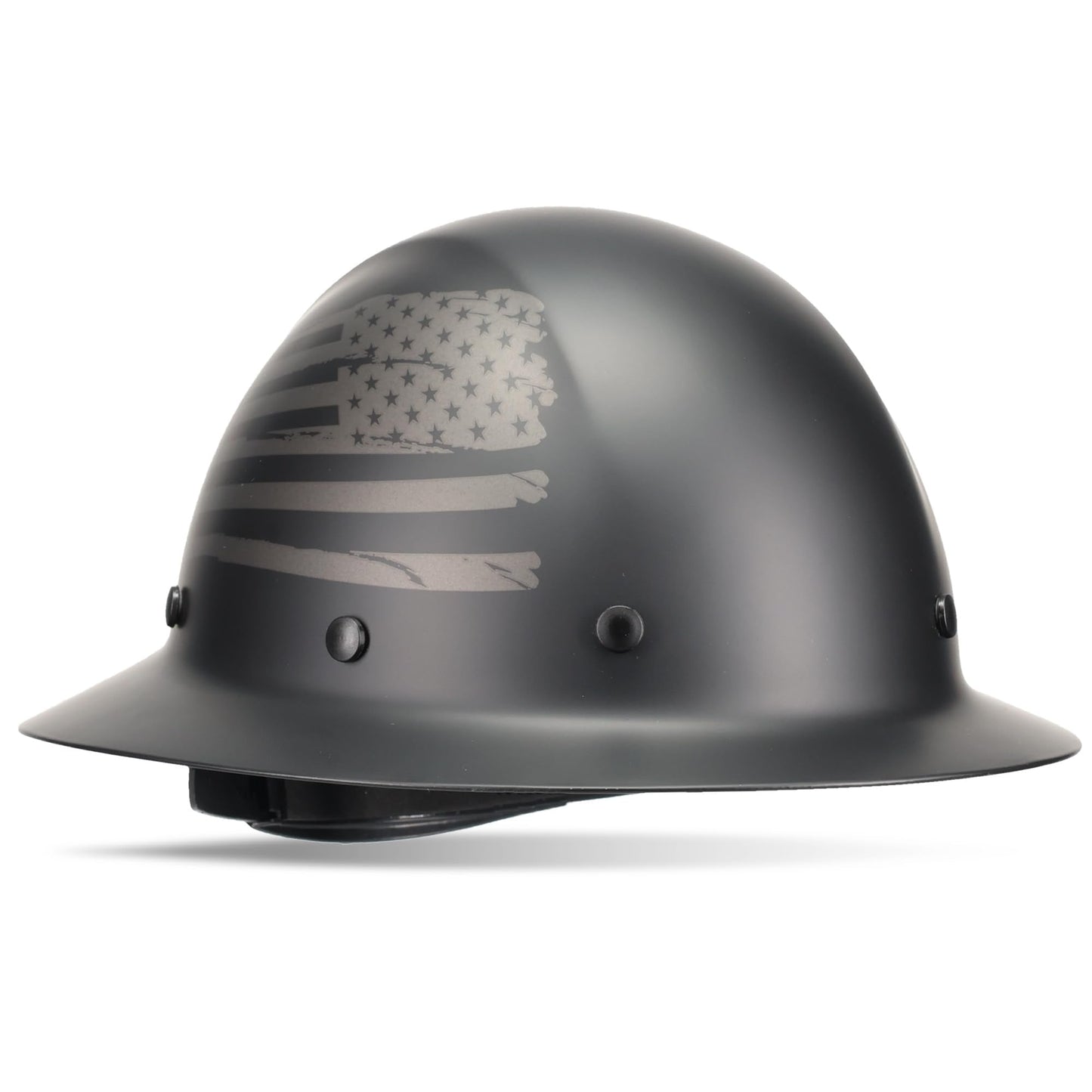 Dynamic WolfJaw Fiberglass Full Brim Hard Hat with Wheel Ratchet, 8 Point Suspension, ANSI/ISEA Z89.1 Type 1 Certified, Glass G Electrical Rating, Black (280-HP1481USA-11)
