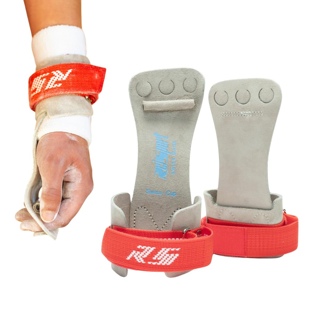 Reisport High Bar Gymnastics Grips for Men - Premium Leather Hand Grips for Gymnastics Bars Gymnastics Equipment & Accessories for Advanced Gymnasts