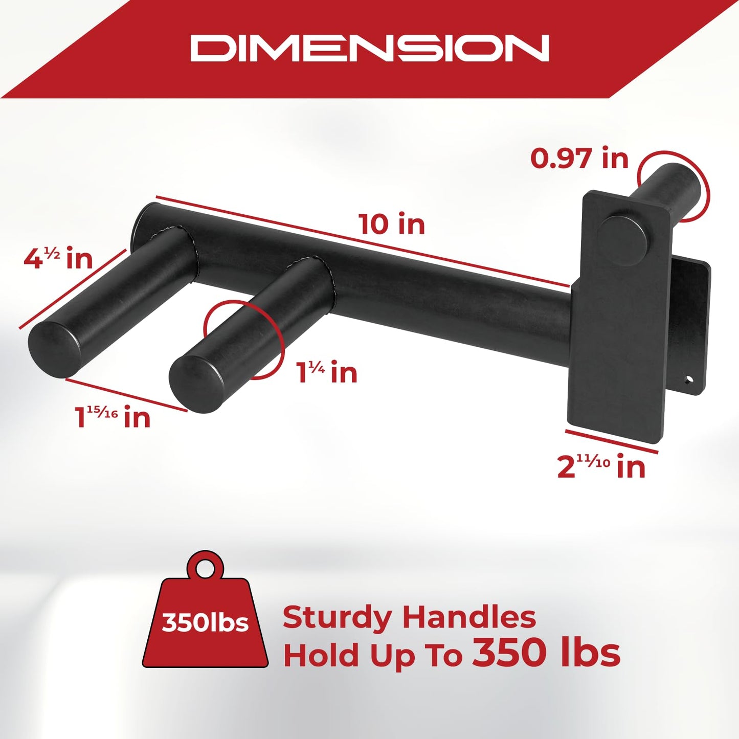 Yes4All 350 LBS Capacity - Dip Bars for 2x2 with 1" Hole Power Cage, Squat Rack Attachments - Narrow and Wide Grip Handles Dip Attachment for Dips, Pull Up, Push-up
