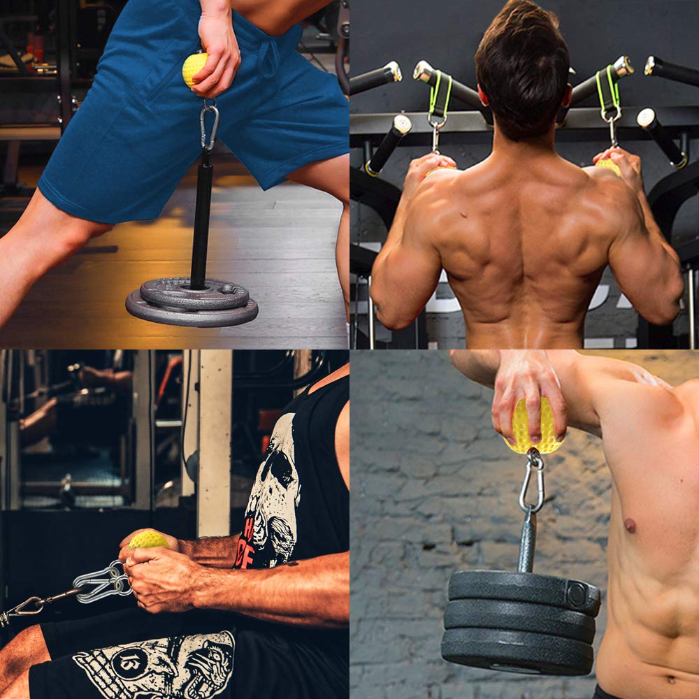 Climbing Pull Up Power Ball Hold Grips with Straps, Non-Slip Hand Grips Strength Trainer Exerciser for Bouldering, Pull-up, Kettlebells, Fitness, Workout