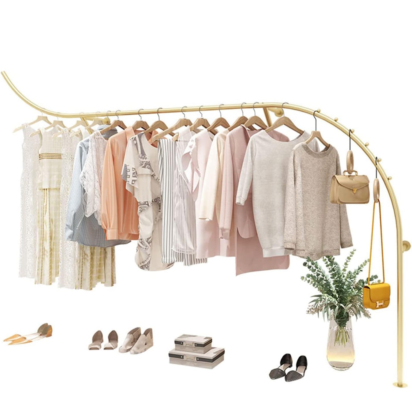ZICHOUYING Hanging Clothes Rack,Pipe Metal Retail Display Rack Boutique Supplies Coat Rack Store Shirt Clothing Garment Rack Laundry Room Decor