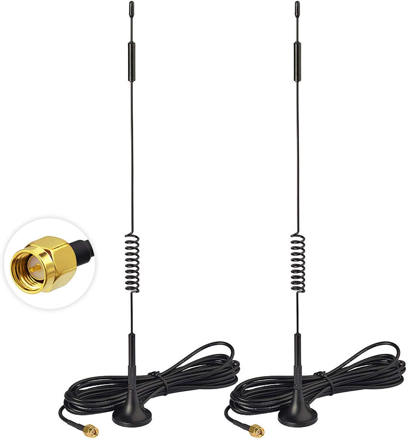 BINGFU 4G 7dBi (2-Pack) 4G LTE Magnetic Base MIMO SMA Male Antenna Compatible with LTE Wireless CPE Router Hotspot