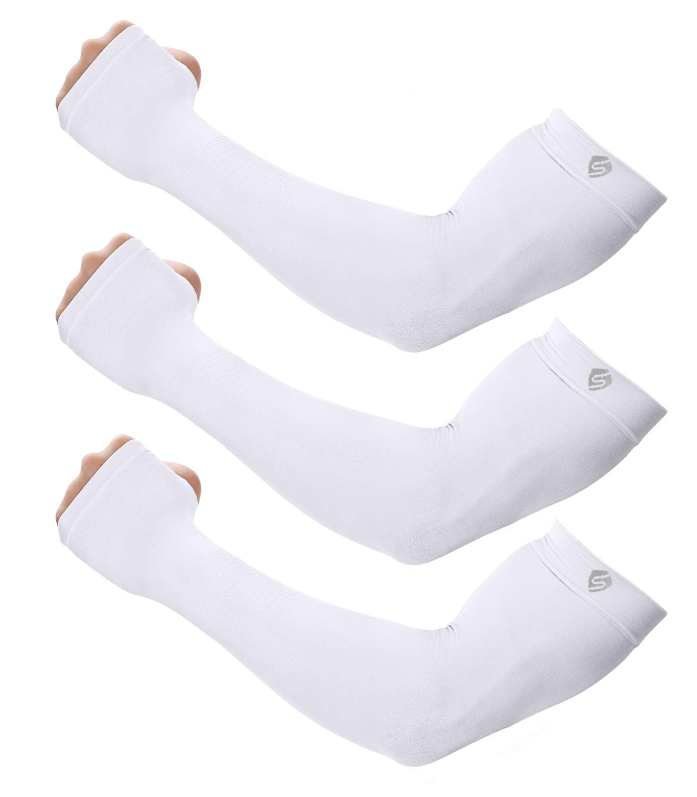 SHINYMOD UV Protection Cooling Arm Sleeves Compression UPF 50 Sun Sleeves for Men Women to Cover Arms with Thumb Holes