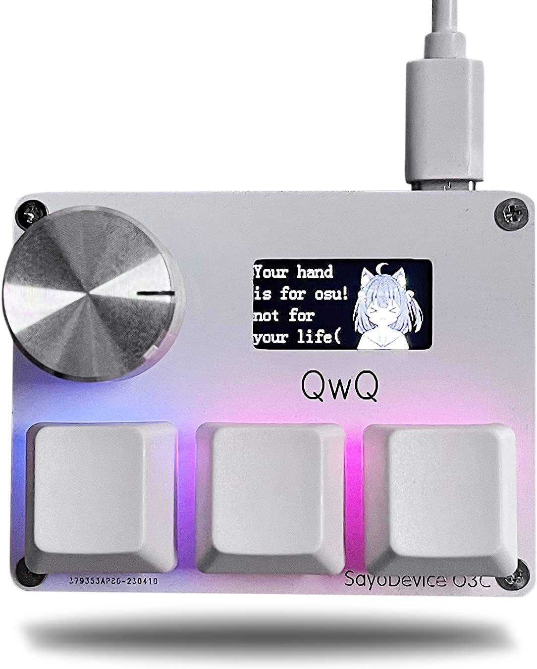 BTXETUEL O3C SayoDevice OSU Rapid Trigger Hall Switches Magnetic Linear Switches Keyboard with Knob and Screen,Copy
