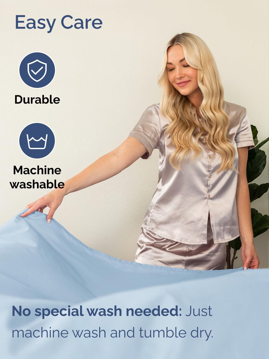 Skiennix Extra Deep Twin Sheet Set | 4-Piece Breathable Cooling Bedding - Soft & Wrinkle-Free - Sky Blue