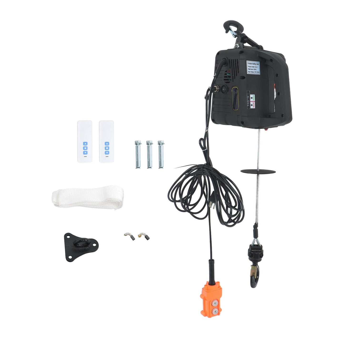 110V 3 in1 Electric Hoist Winch, 1100lbs Material Handling Tool, Comes with Gloves, Overload Protection