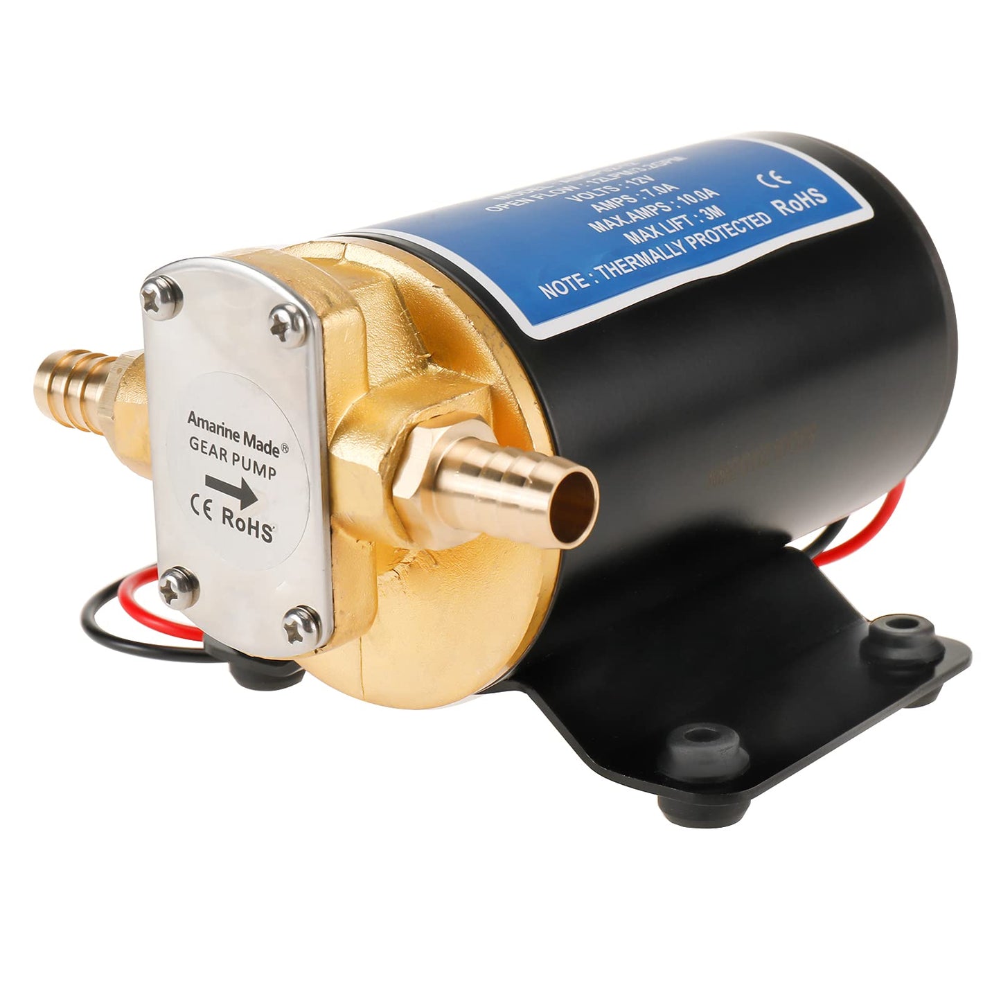 Amarine Made 12V Scavenge Impellor Gear Pump- for Diesel Fuel Scavenge Oil Transfer 3.2GPM 12LPM 6.0A (12V)