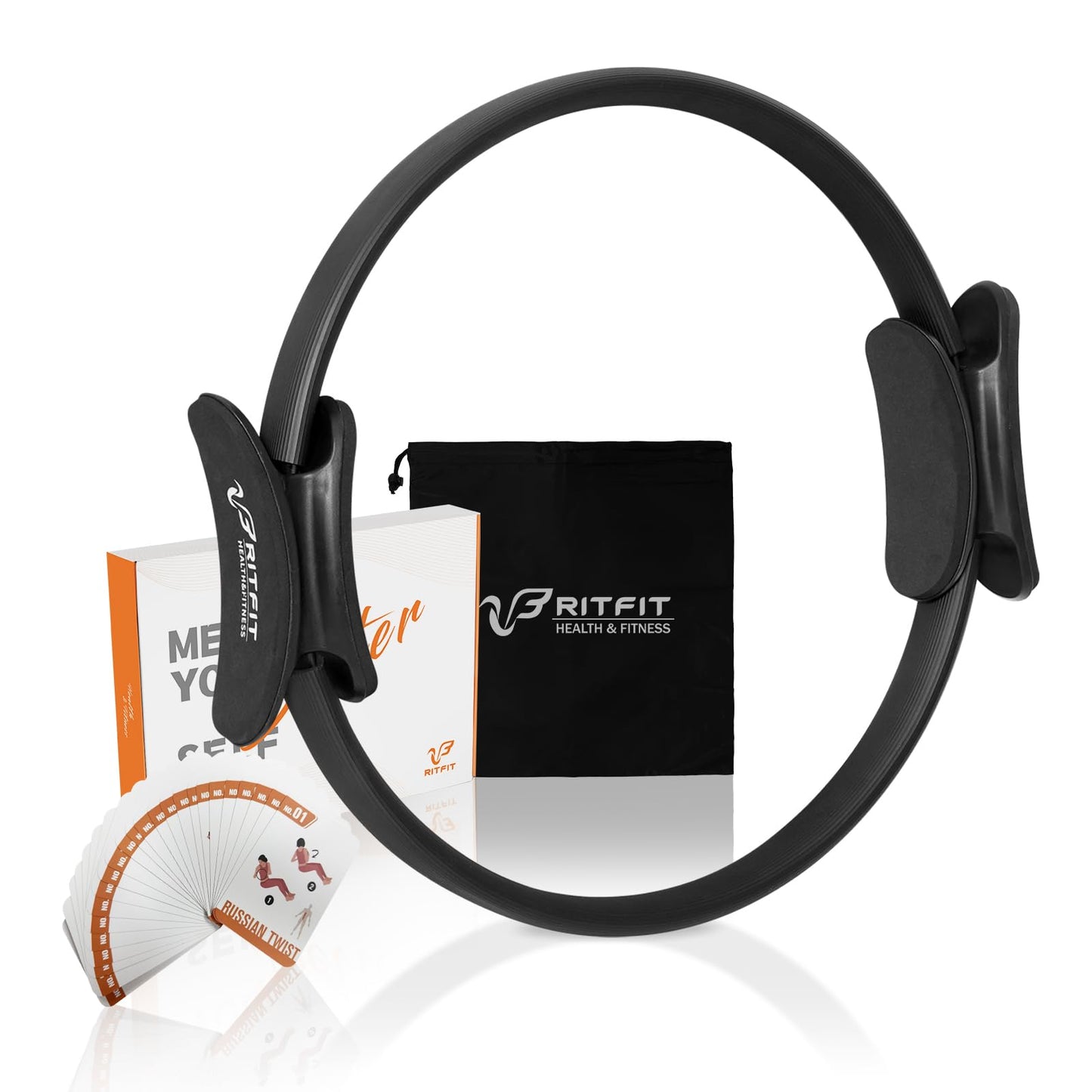 RitFit Pilates Ring Circle - 14 Inch Magic Fitness Circle for Toning Inner & Outer Thighs, Bonus Workout Guide Included