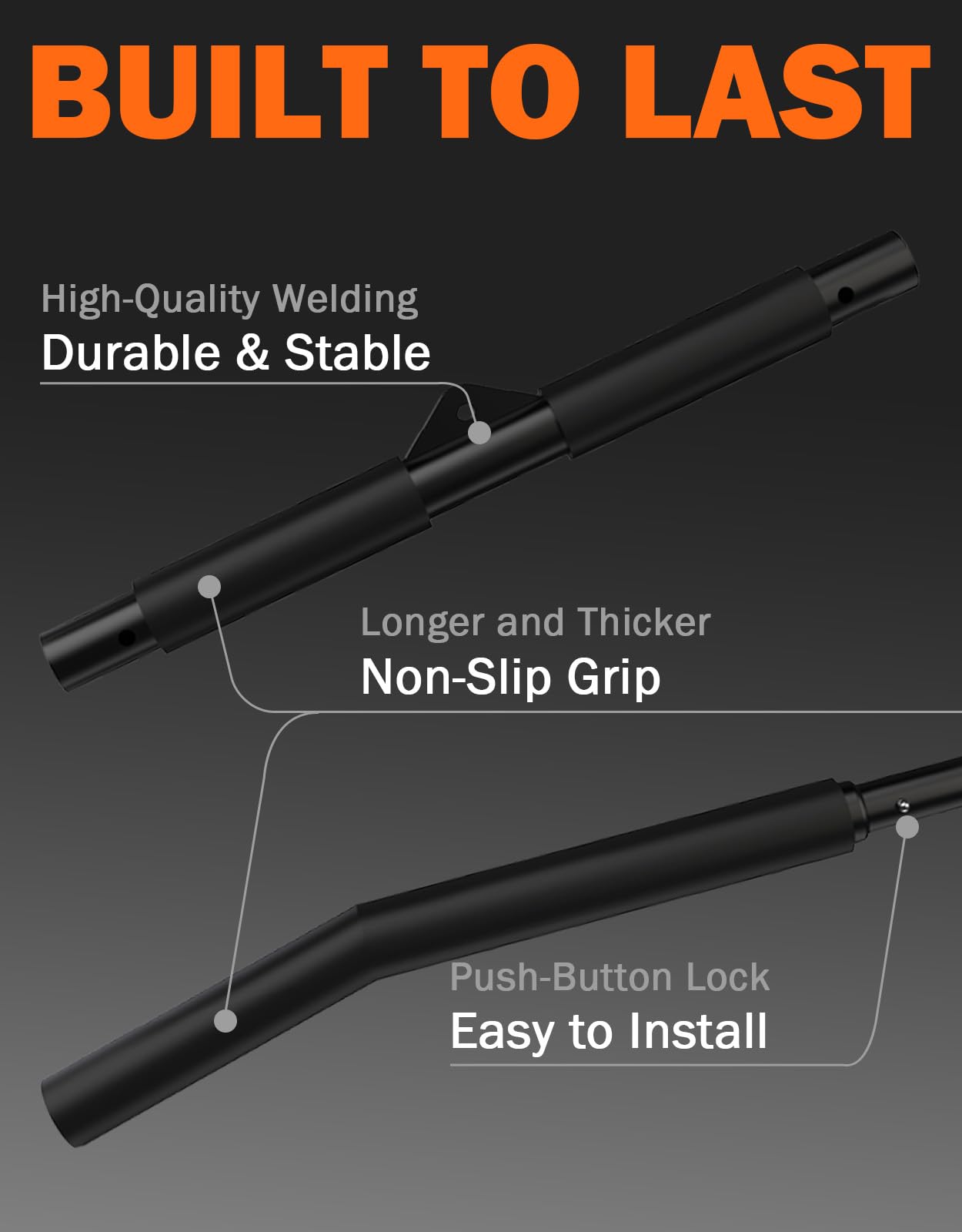 Fitarc 40'' LAT Pulldown Bar Attachment for Pulley Cable Machine, Full-Length Non-Slip Grip, LAT Pull Down Bar Accessories for Gym, Strength Workout