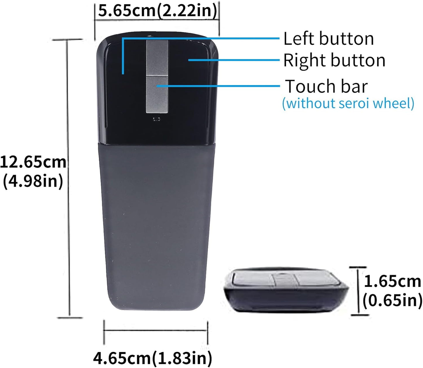 WUDEMWWFE Bluetooth Arc Mouse Foldable Slim and Portable Mini Wireless Computer Travel Mouse Folding Optical Touch Mice