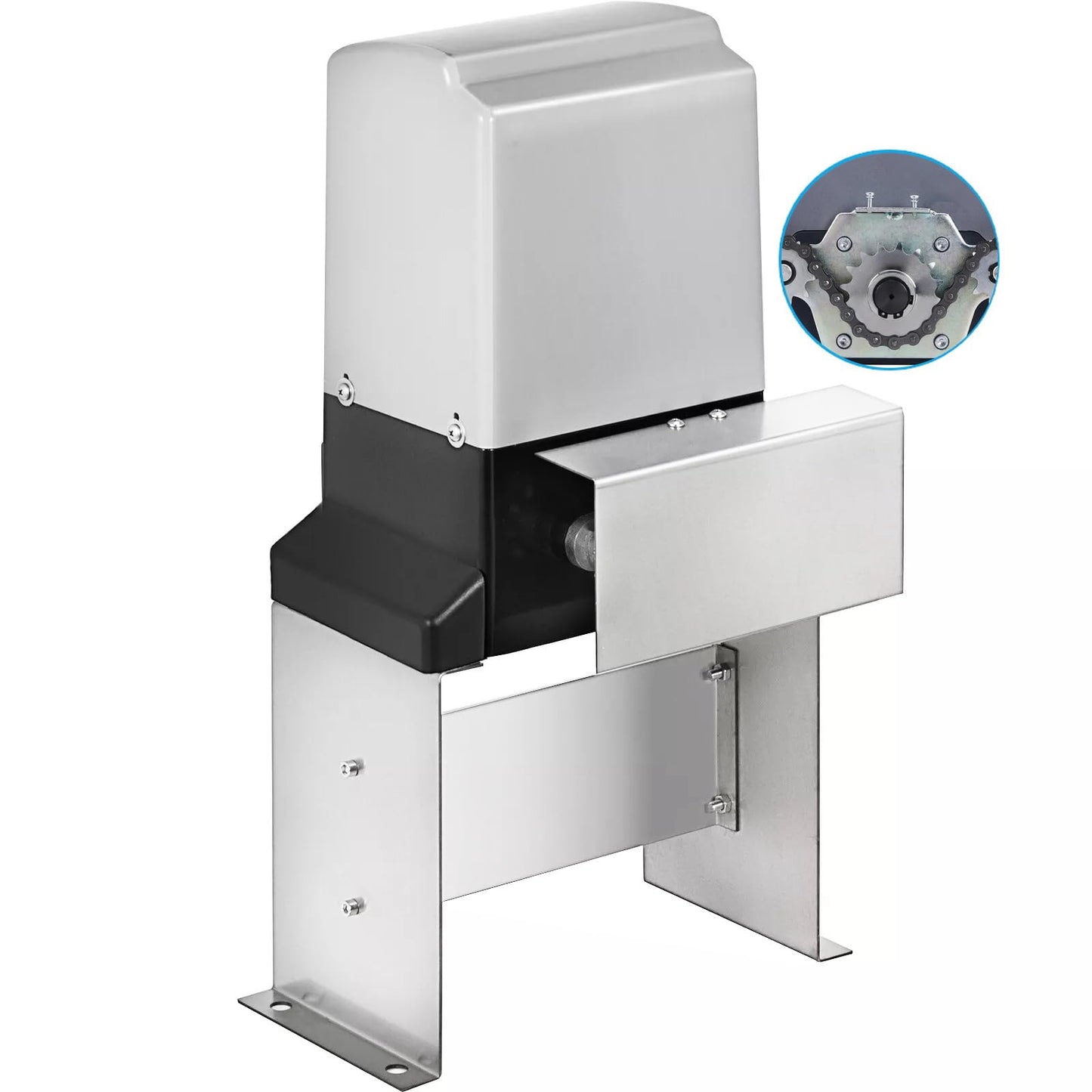ASGO 3300lb Automatic Sliding Gate Opener APP Control with 6 Remote, Driveway Electric Slide Gates Operator Motor Complete Kit, 20ft Driven Chain/IR Secure Sensor/Keypad