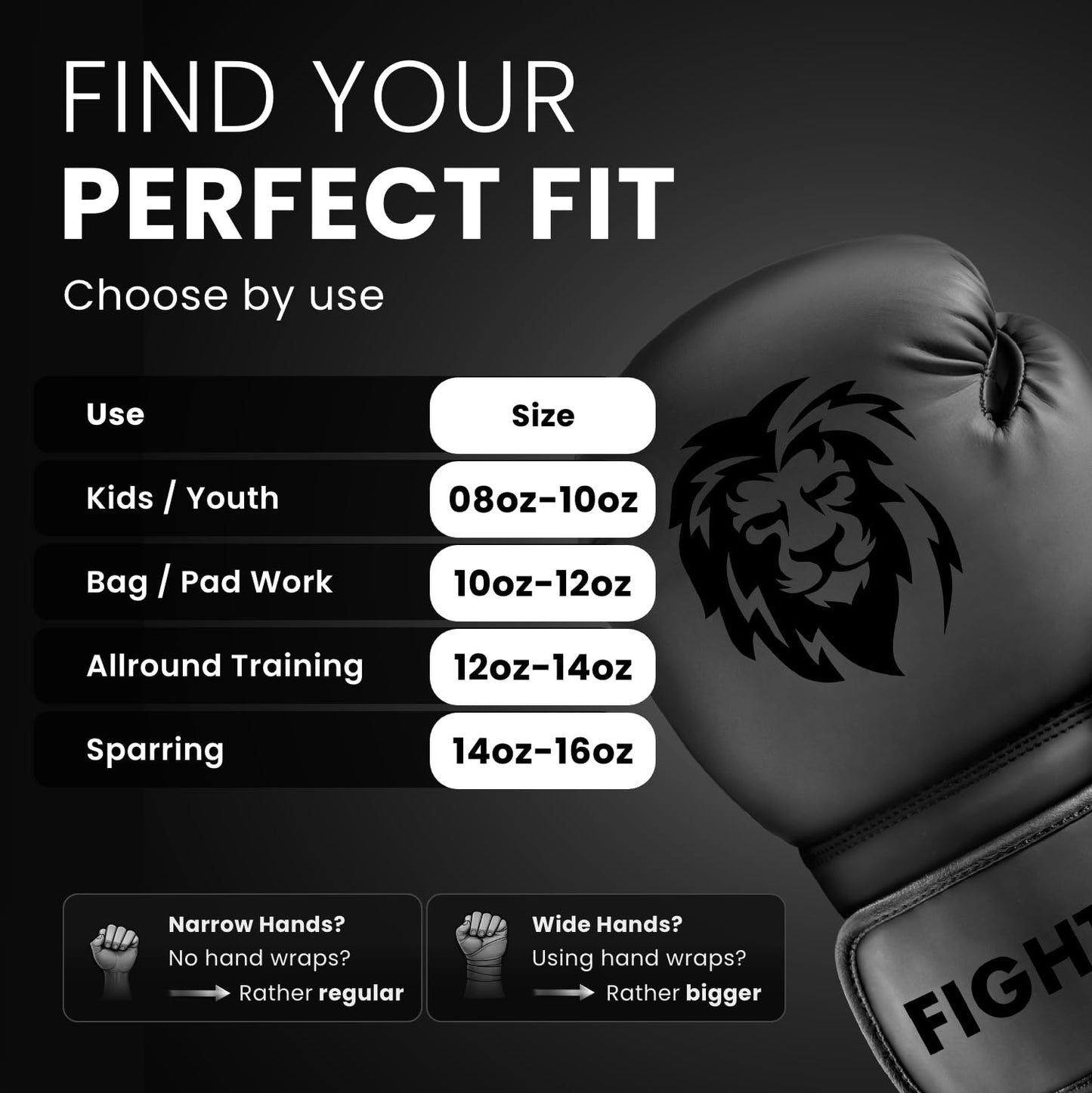FIGHTR® Boxing Gloves - Maximum Protection & Stability | Boxing Gloves for Boxing, MMA, Muay Thai & Kickboxing | Sizes 8-16 oz