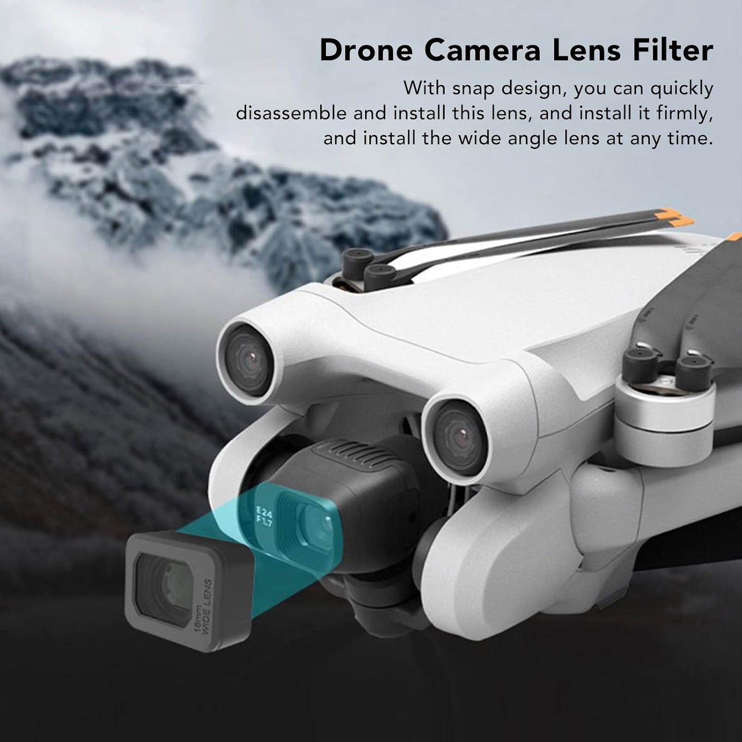 ASHATA 3 25% for Mini Pro Wide Angle Lens - Increased Field of View - HD Picture Quality - Quick Installation