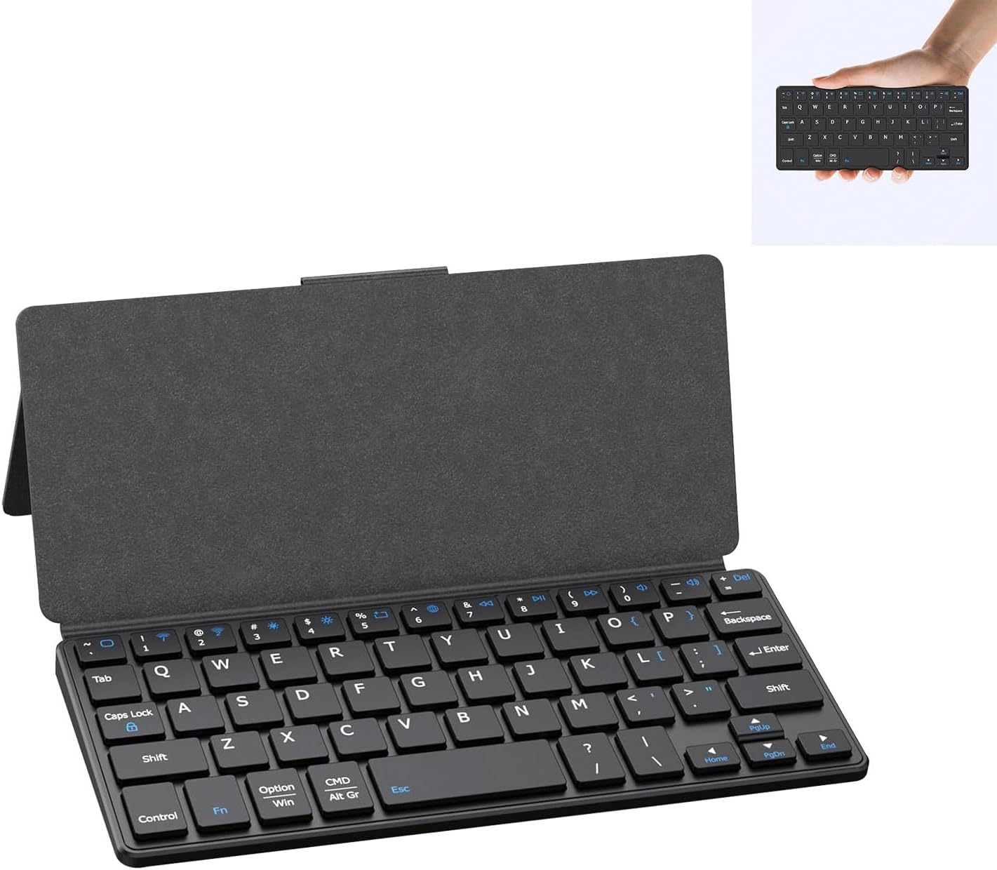 CMARS 150 Mini Bluetooth Keyboard for iPad, Universal Portable Wireless Keyboards with Adjustable Stand & Integrated